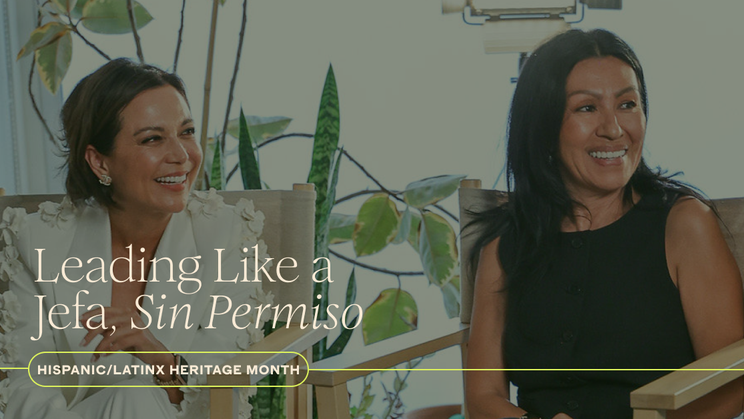 Graphic that reads "Leading Like a Jefa, Sin Permiso" in honor of Hispanic/Latinx Heritage Month