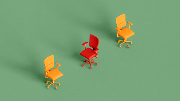 Illustration of chairs representing leadership roles