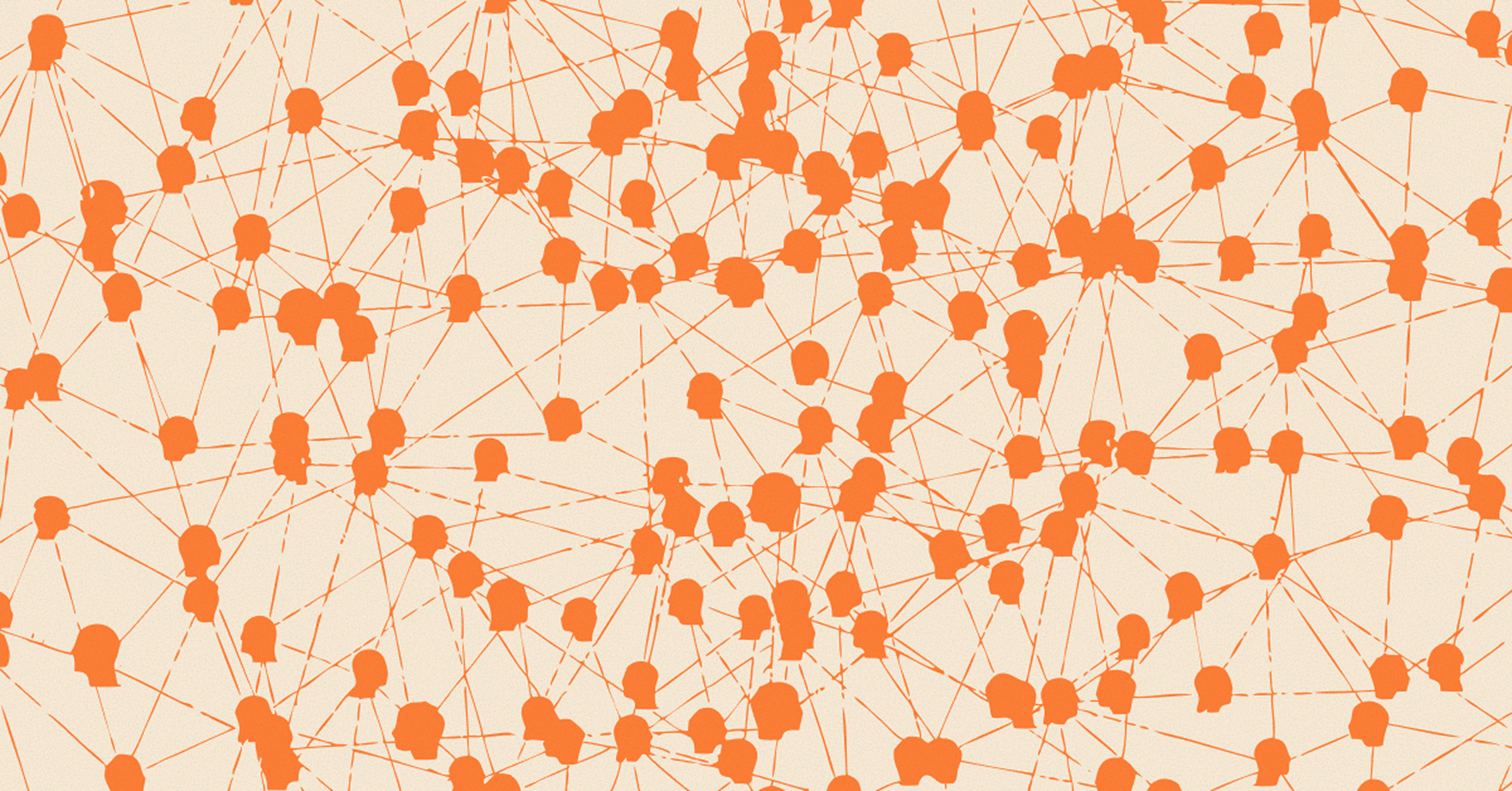 Illustration of network of interconnected heads