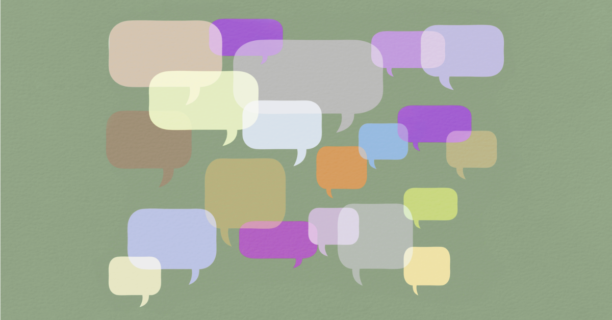 Overlapping speech bubbles representing thought leadership that sounds the same