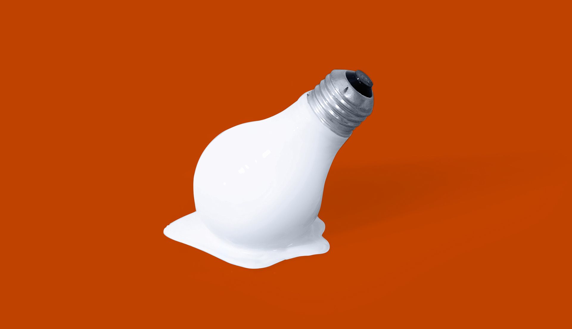 Illustration of melting lightbulb representing depleted energy and burnout