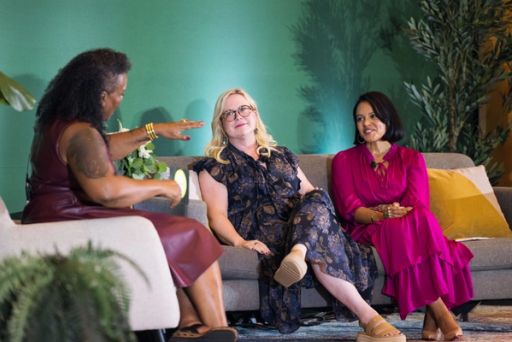 Carolee Gearhart, Chief Revenue Wellhub, and Ivelyse Andino, CEO & Founder, Radical Health, in conversation with Chief's Chief People & Diversity Officer Trey Boynton