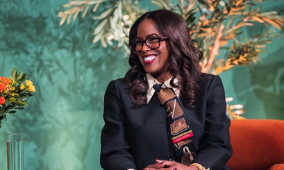 TIAA President and CEO Thasunda Brown Duckett on stage at ChiefX New York City