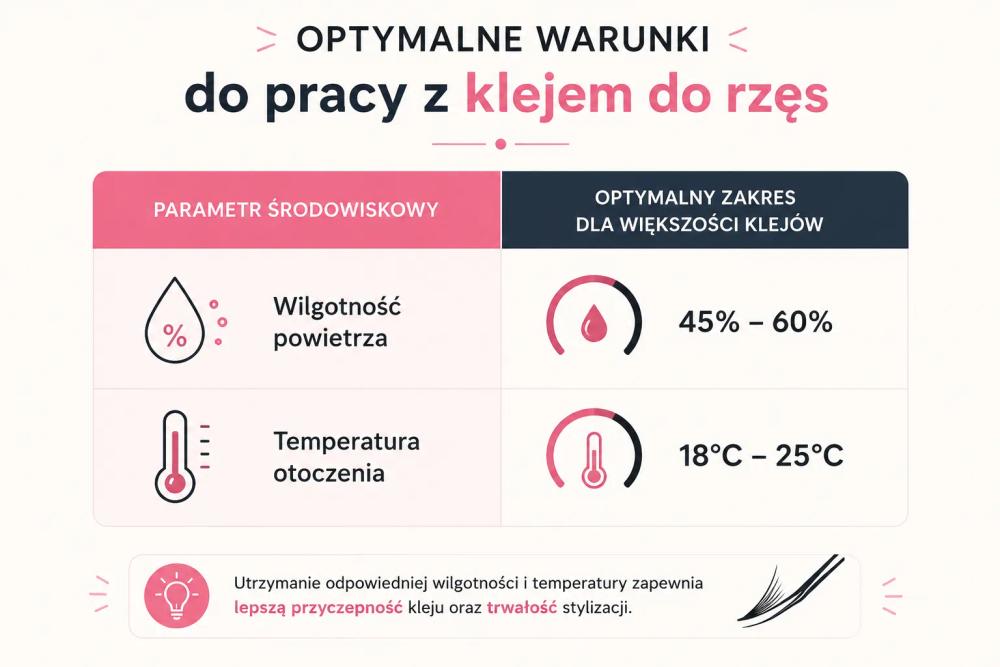 Optymalne warunki do pracy z klejem do rzęs