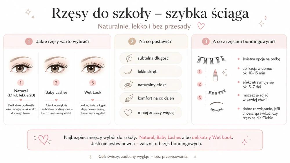 Rzęsy do szkoły - szybka ściąga