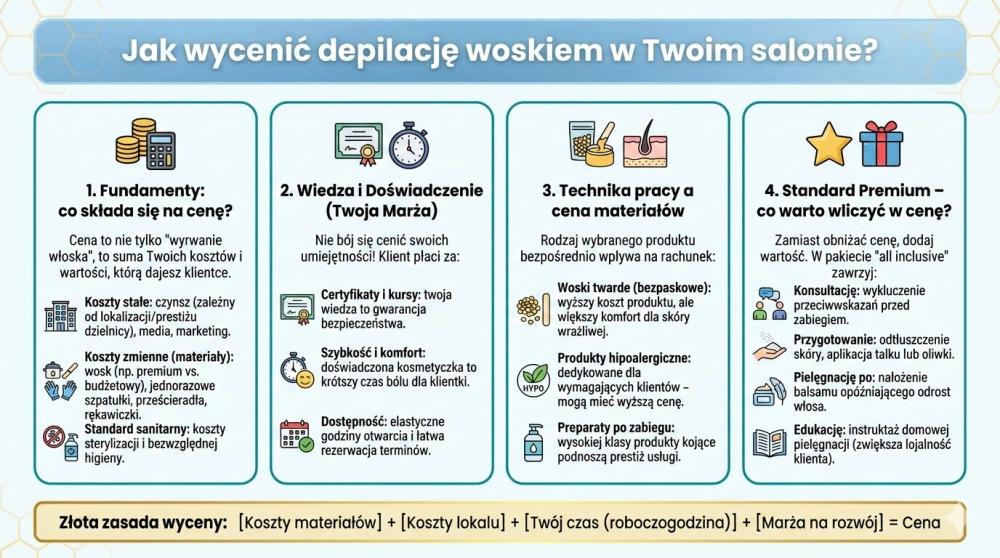Jak wycenić depilację woskiem w Twoim salonie?