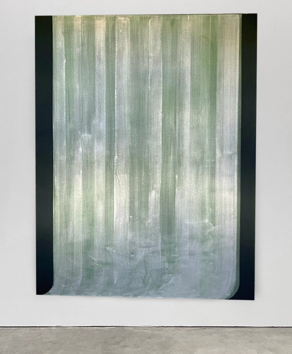 Green silk satin curtain (after Gerard ter Borch) by Dominik L.