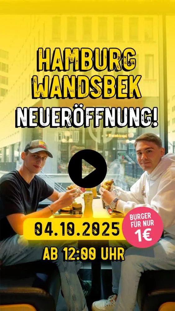 Burger Vision Hamburg, Mehr Infos zur Eröffnung in Hamgburg-Wandsbek, findest du in unserem aktuellen Video auf Instagram oder Tiktok. 👇