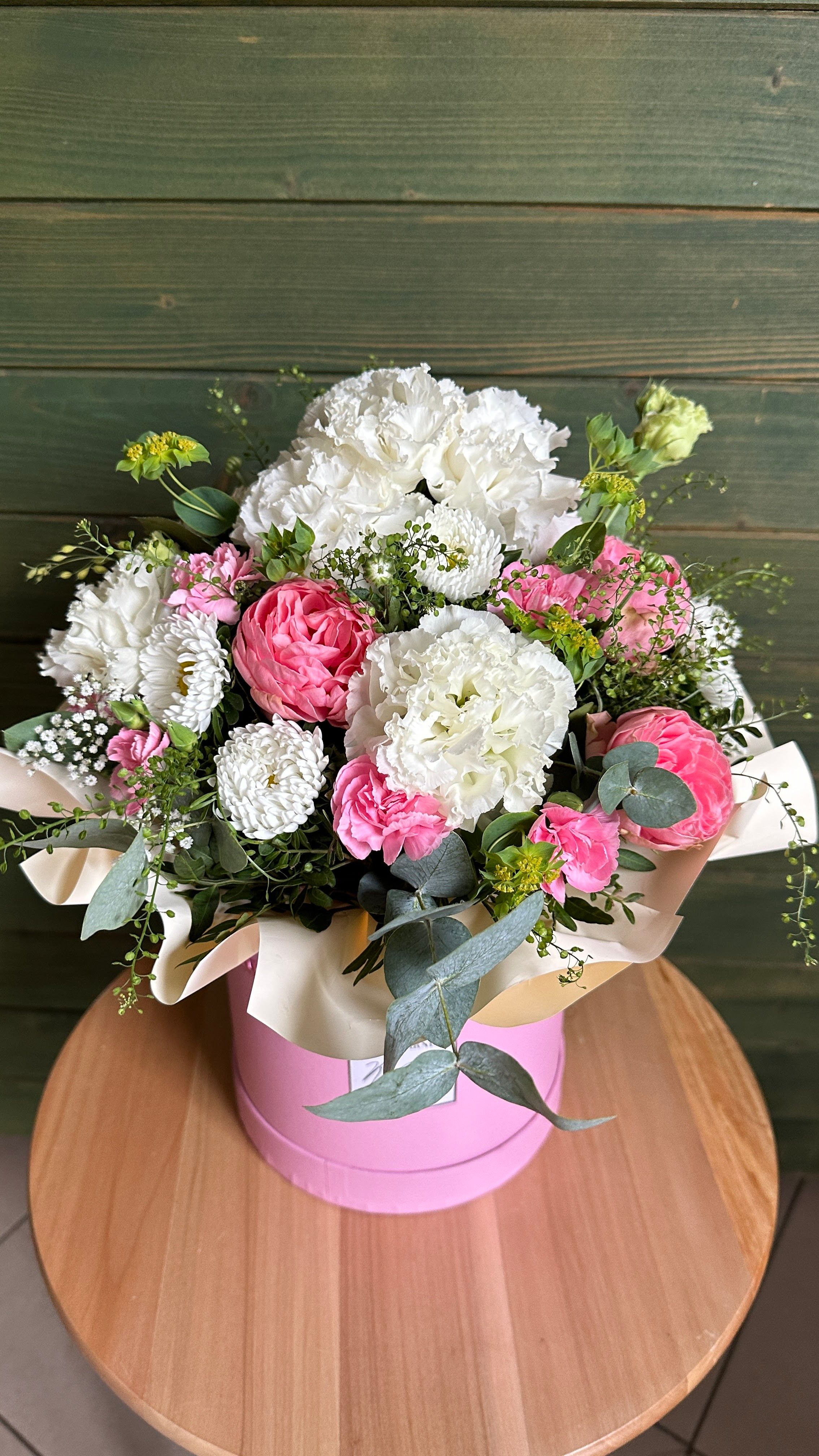 Flowerbox biało-różowy