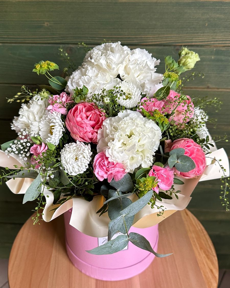 Flowerbox biało-różowy