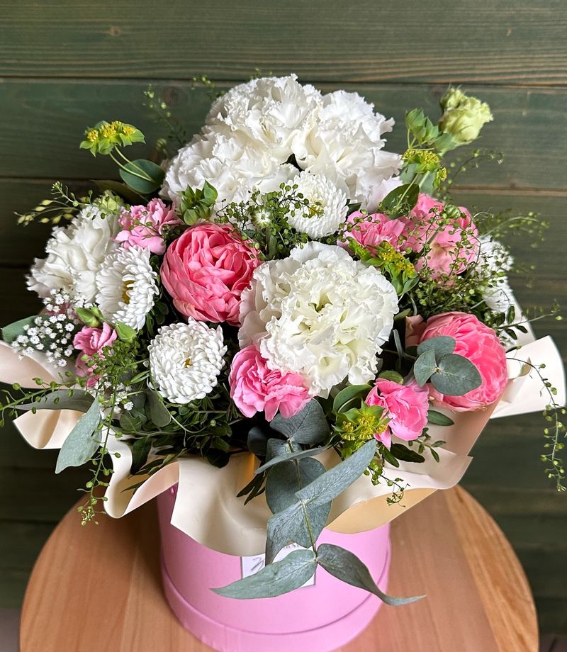 Flowerbox biało-różowy
