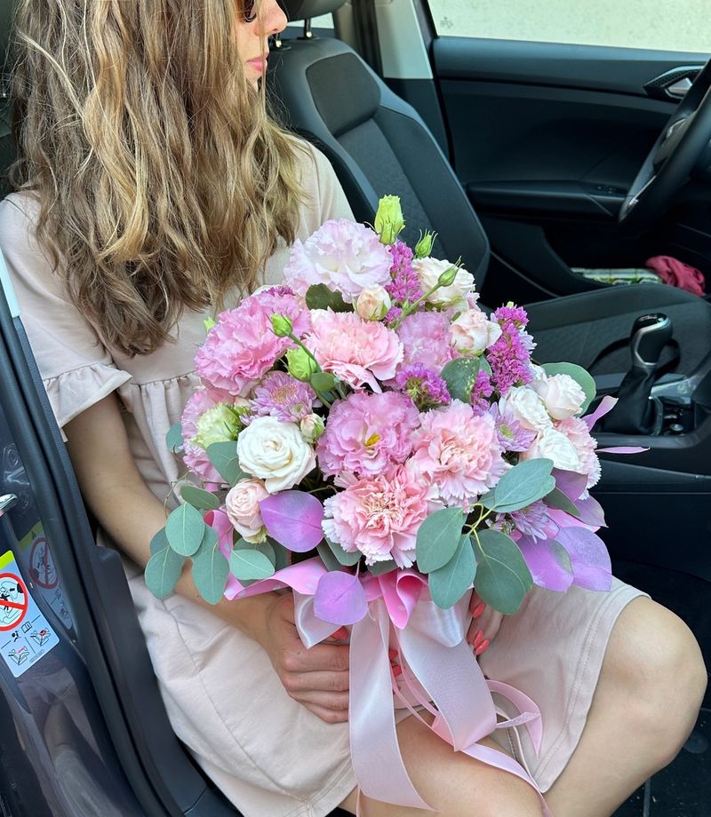 Flowerbox pastelowo-fioletowy