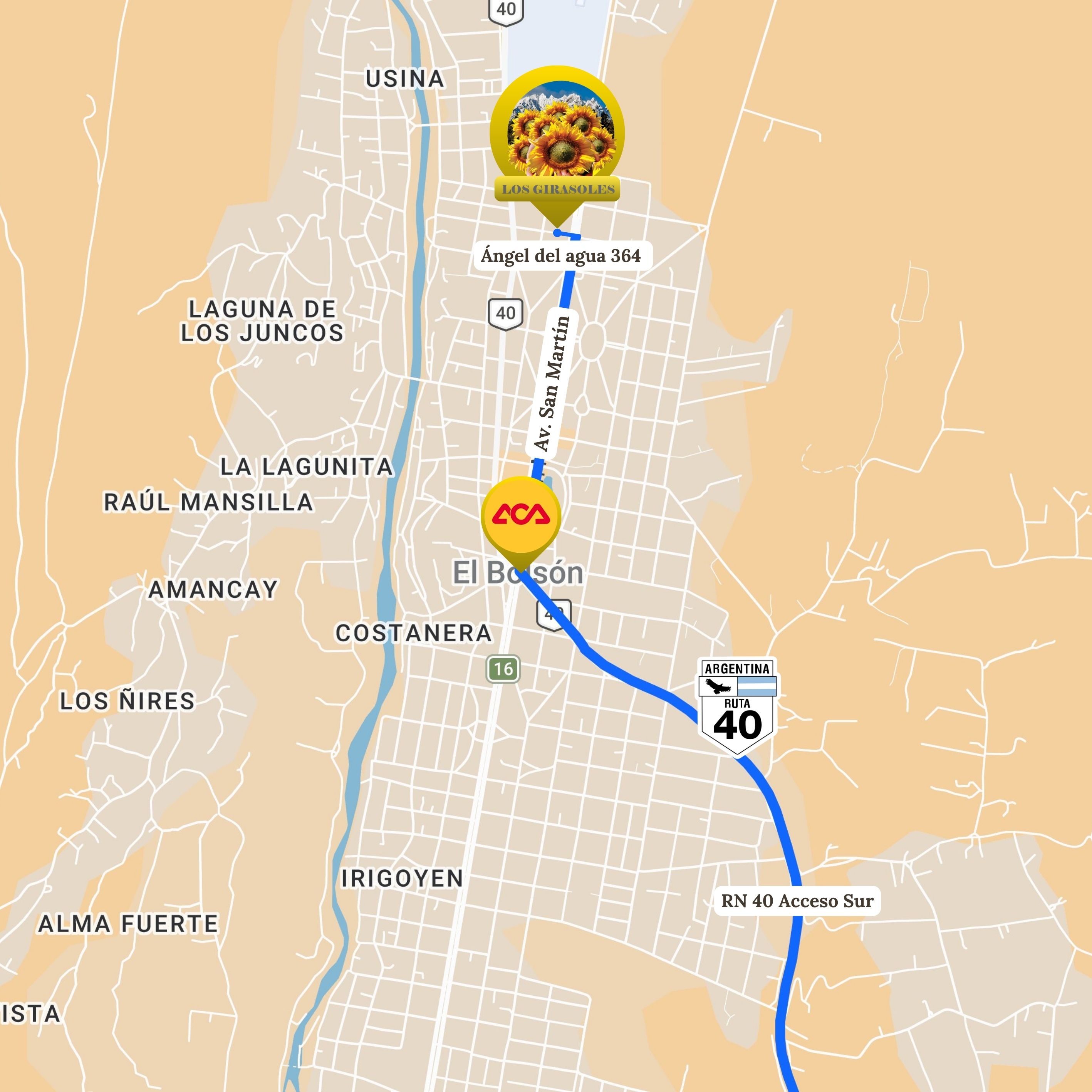 Mapa de ubicación Refugio Los Girasoles