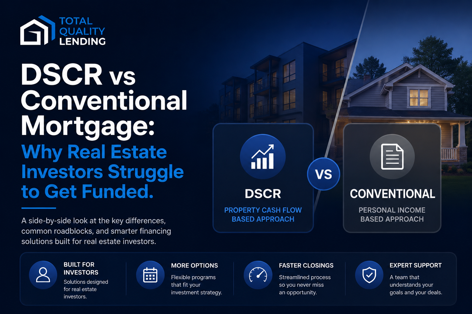 DSCR vs Conventional Mortgage: Why Real Estate Investors Struggle to Get Funded