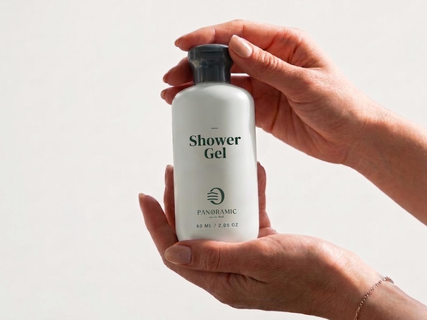 Panoramic premium shower gel application