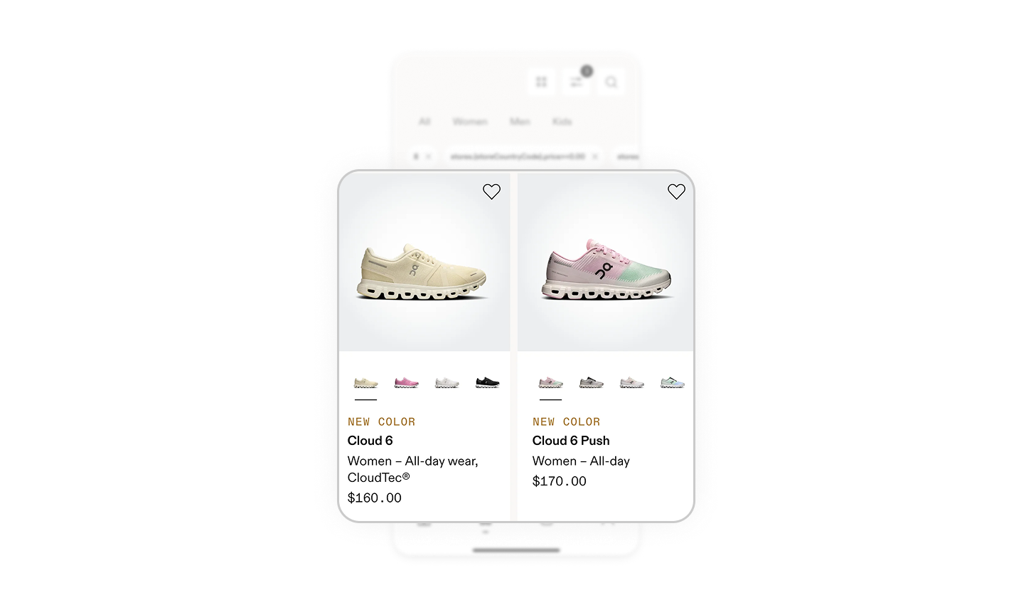Product cards designed for quick scanning