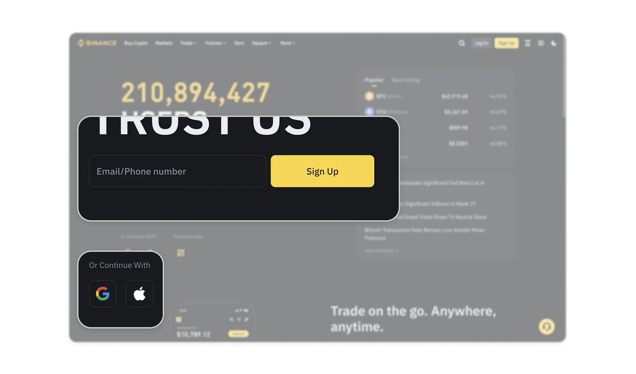 Conversion-focused signup placement