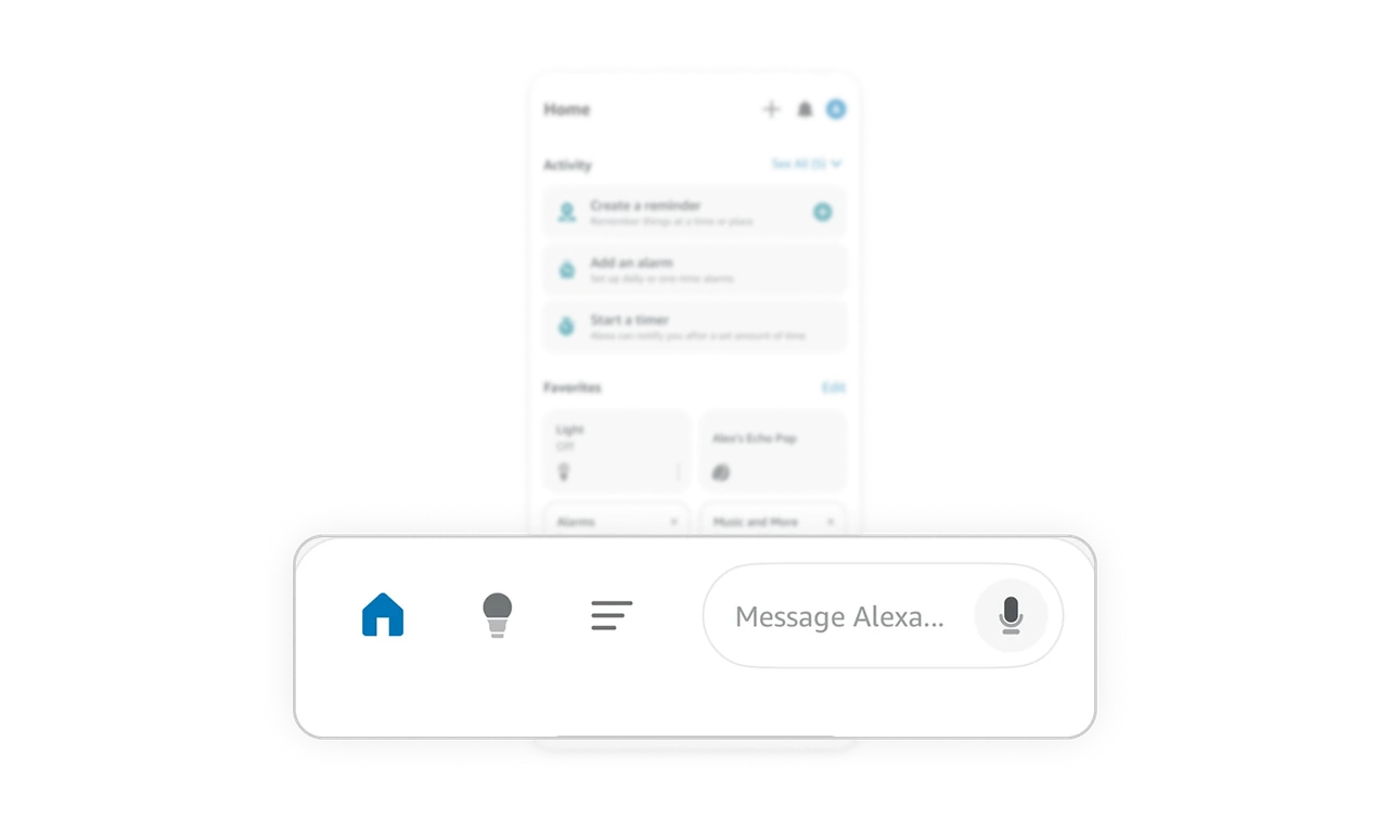 Bottom navigation optimized for voice-first use