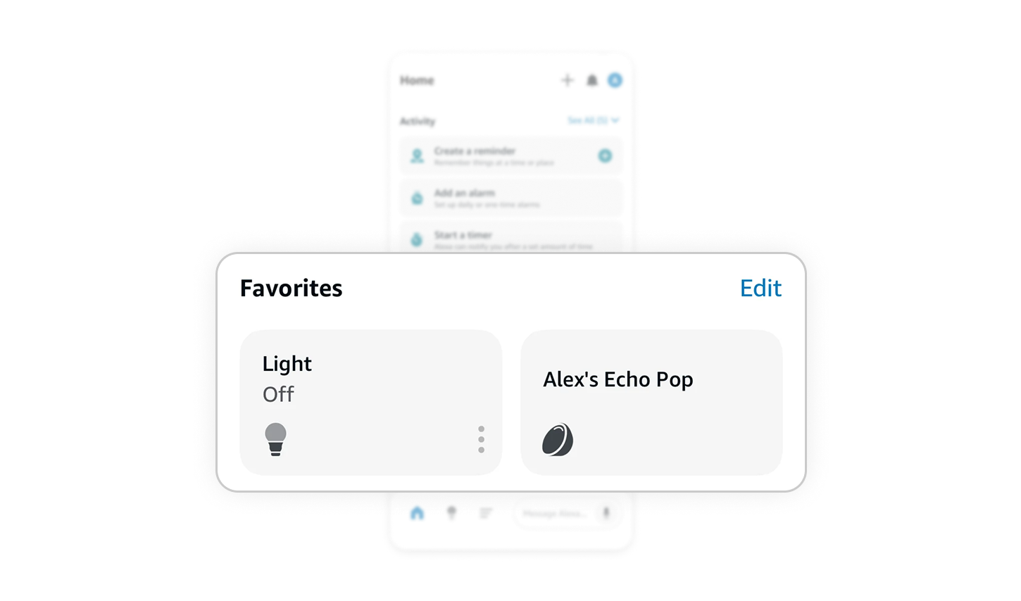 Favorites create a personalized control hub