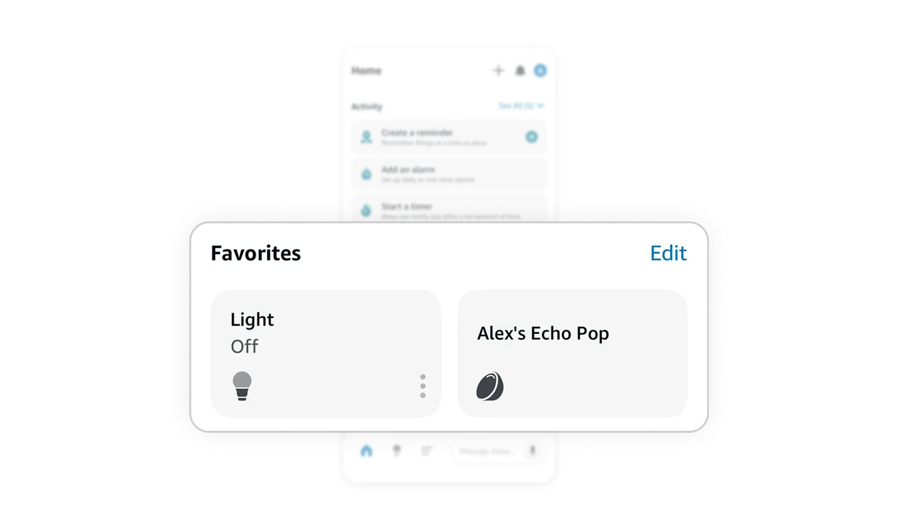 Favorites create a personalized control hub
