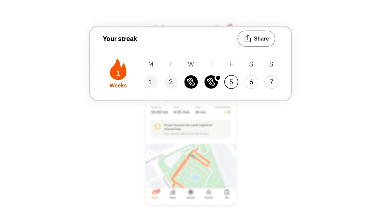 Streak days show the activity itself, not just a checkmark