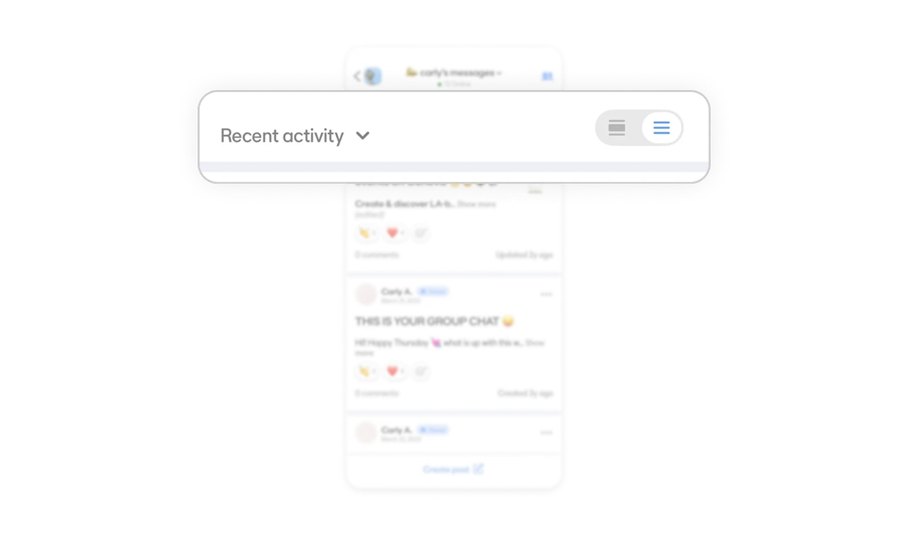 Users can control how dense the feed feels