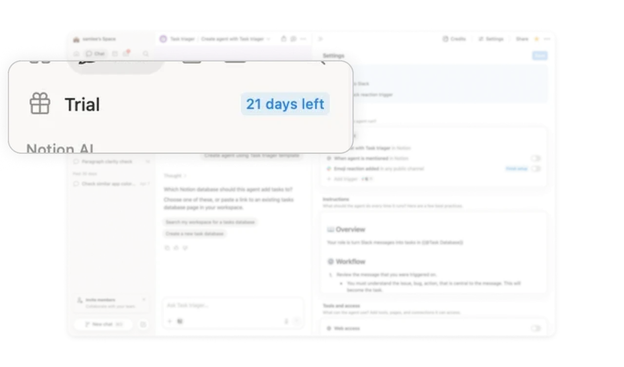 Gift-icon trial framing turns a countdown into a perk