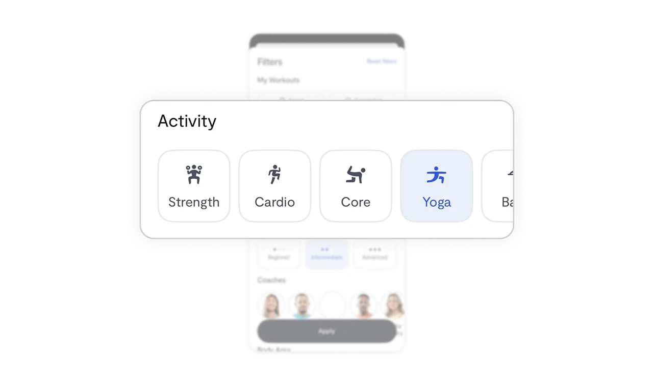 Icon-labeled activity filters improve recognition