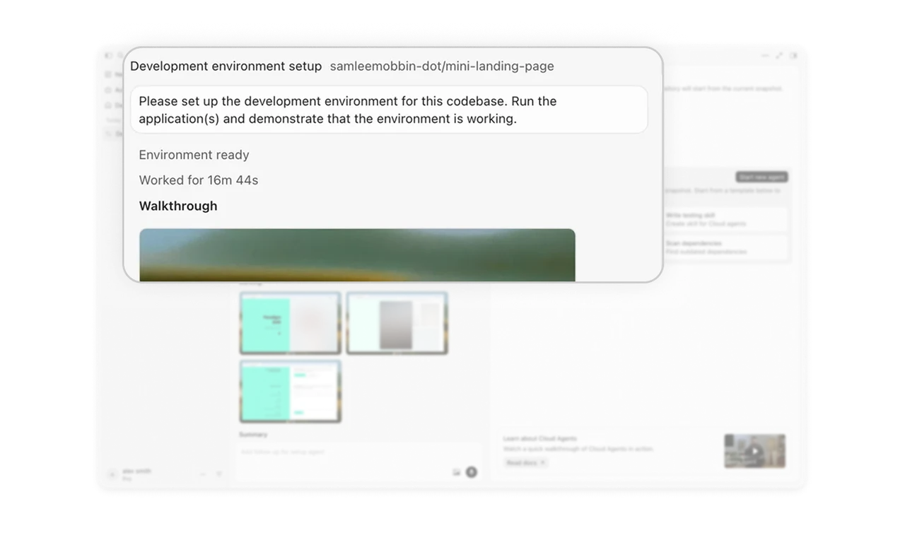 Sticky prompt at the top keeps task context visible while scrolling