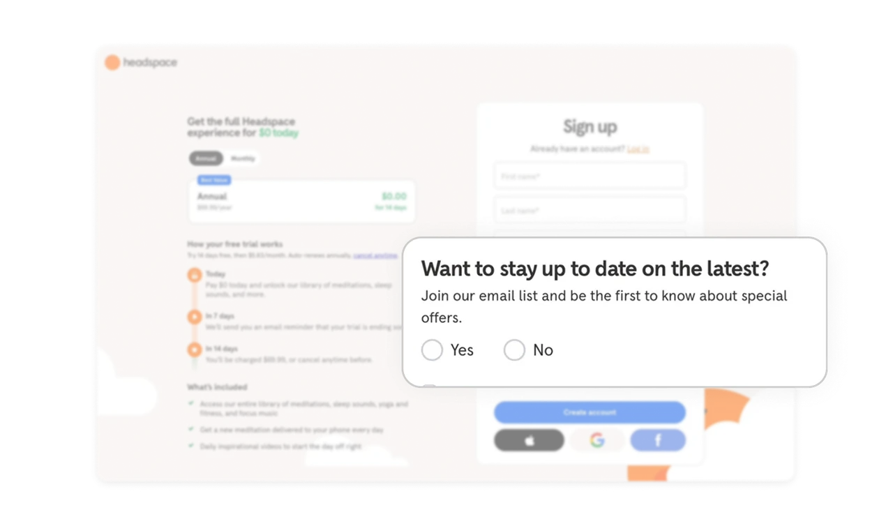Respectful email opt-in design