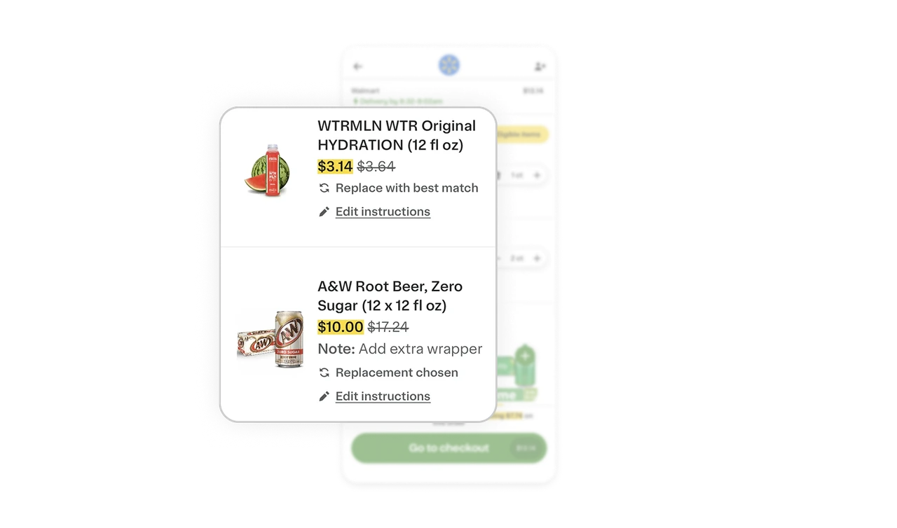 Per-item replacement plans handle out-of-stock upfront