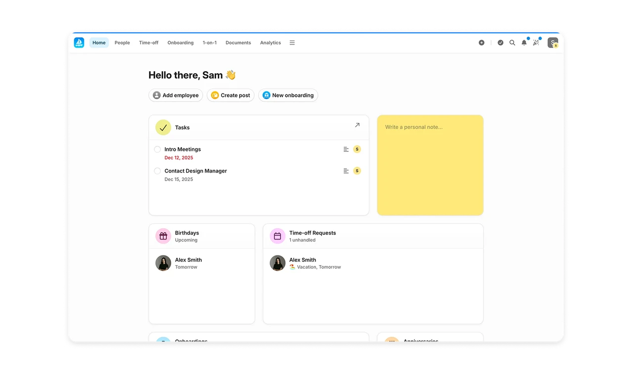 Minimal visual language keeps the dashboard calm and focused