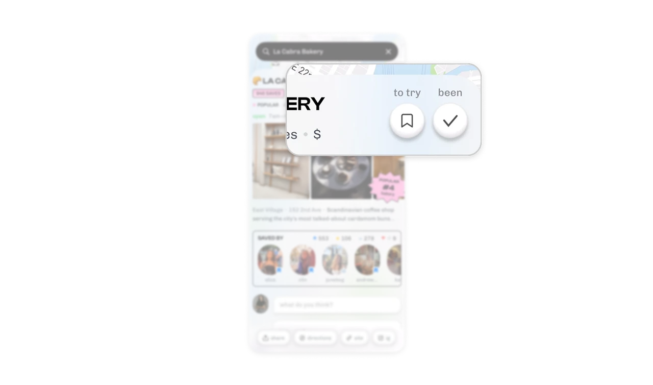 "To try" and "been" capture a place's whole lifecycle in two taps