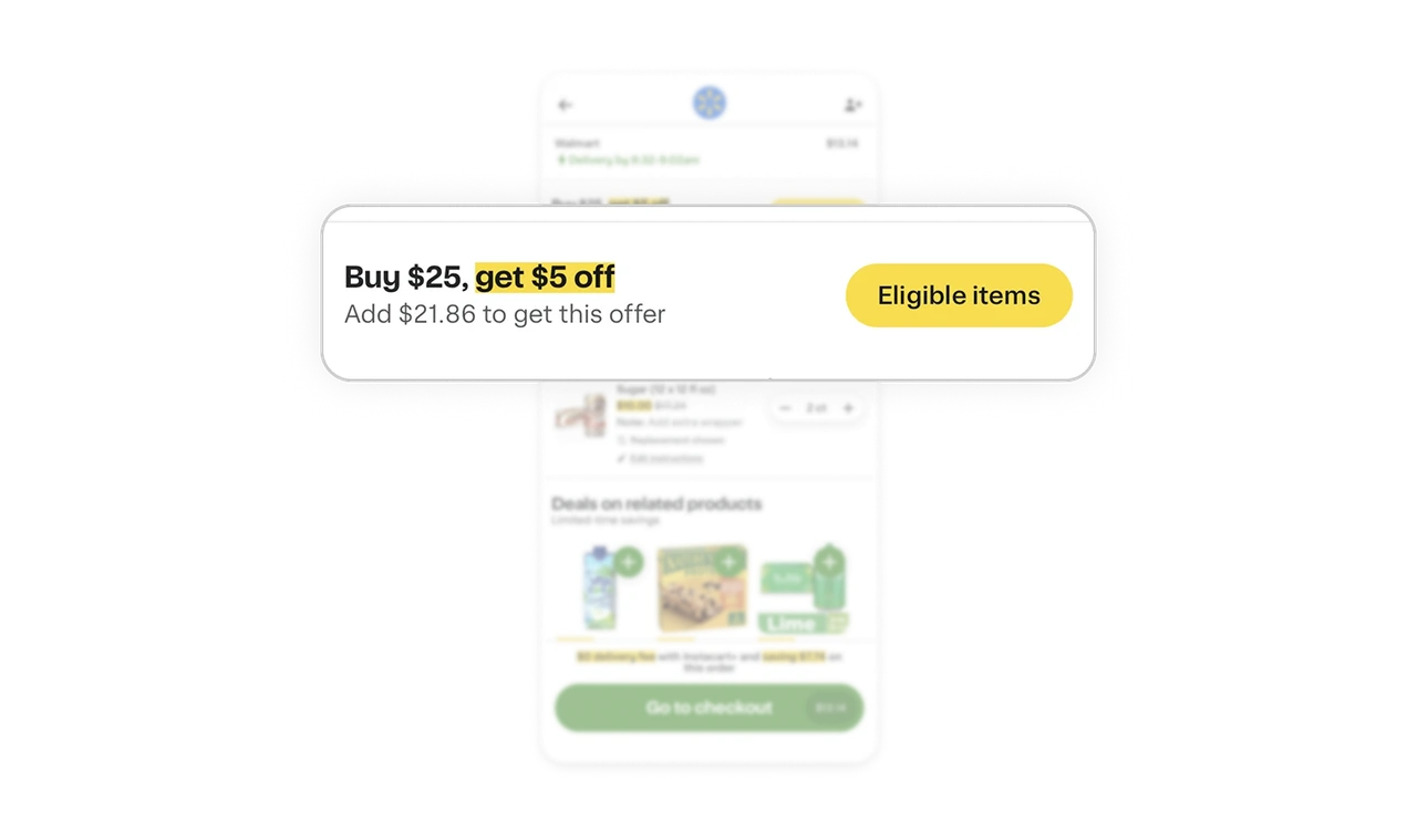 "Add $21.86" does the threshold math for the user