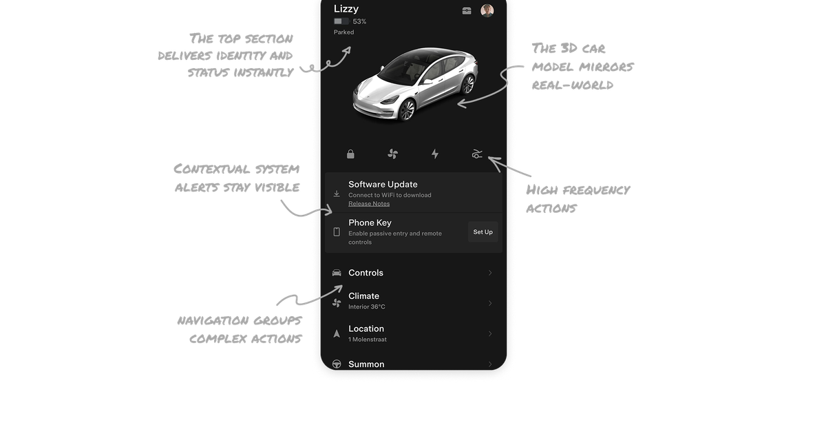 Tesla App UI Breakdown: 5 Smart Lessons for Designers