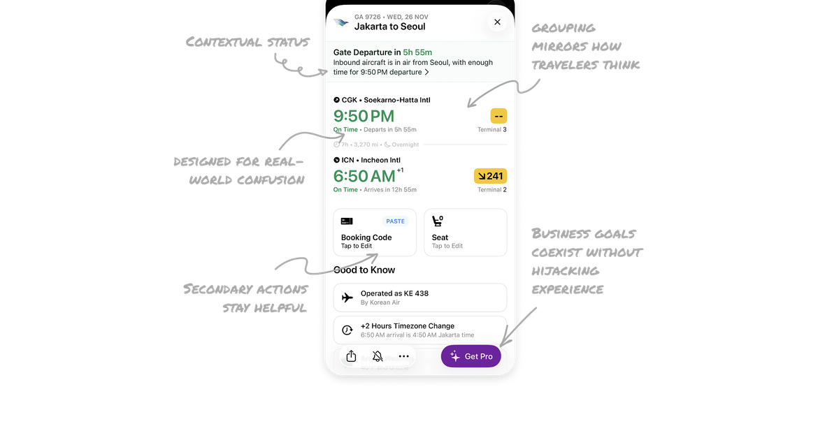 Flighty App UI: 5 UX Lessons from a Flight Details Screen