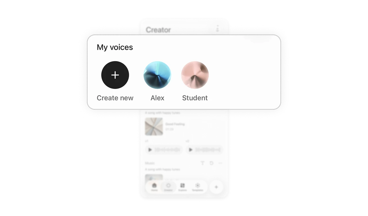 Voice orbs give intangible assets a face, and Create leads the row