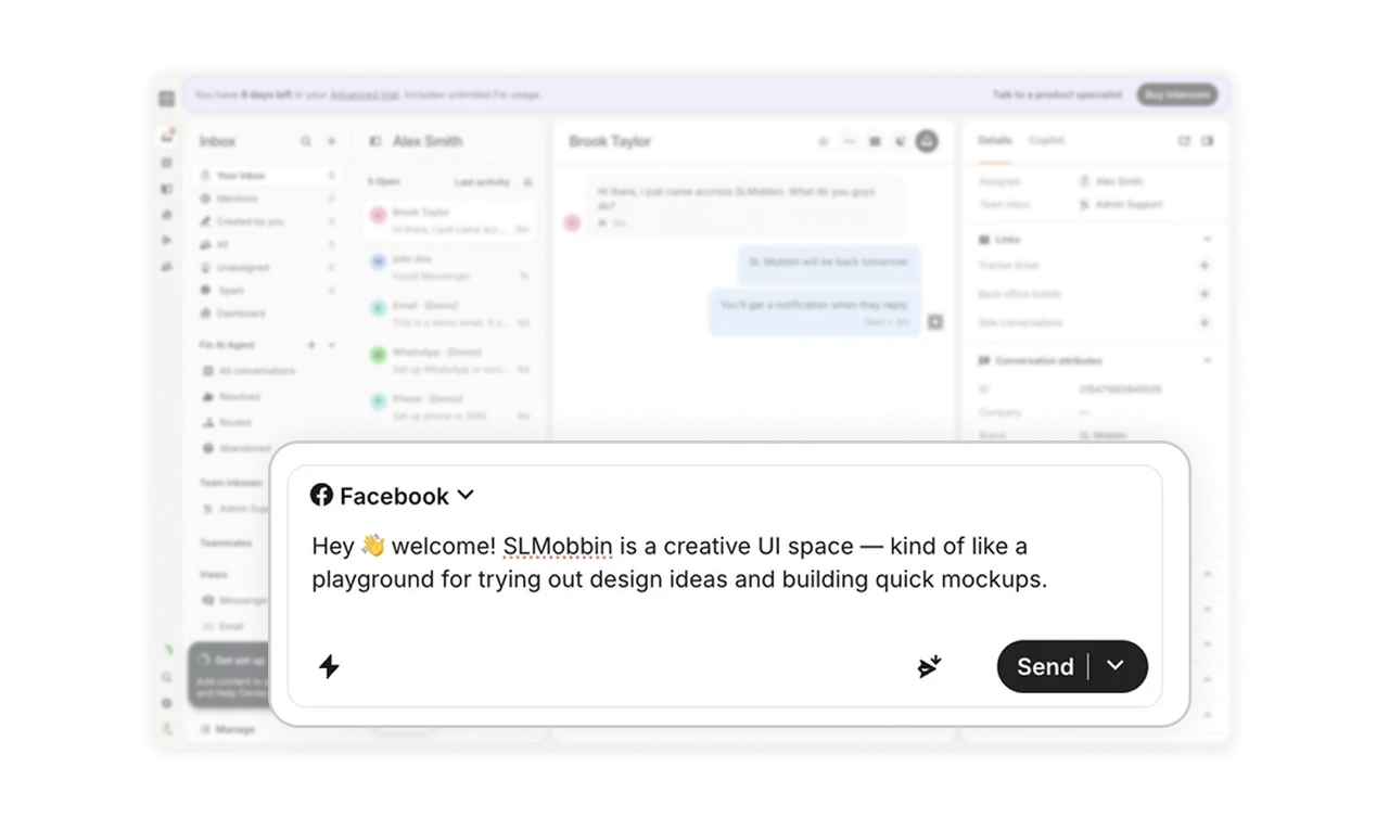 Compose bar hides advanced options behind icons
