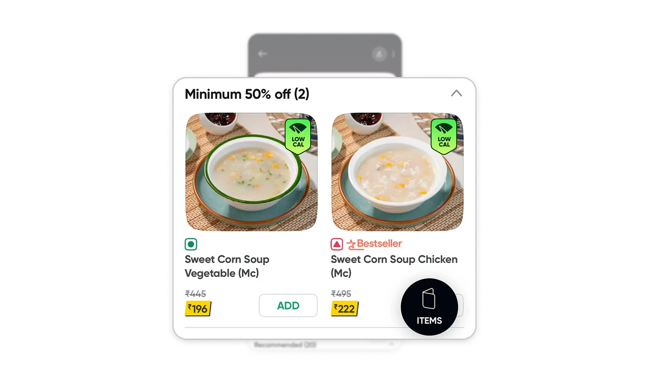 Connect discount categories to visible item savings