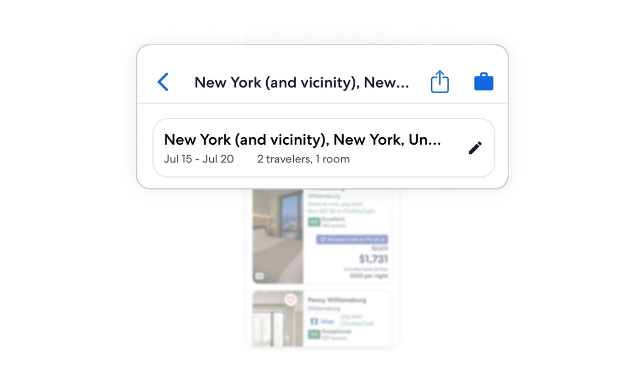 Search context is confirmed upfront