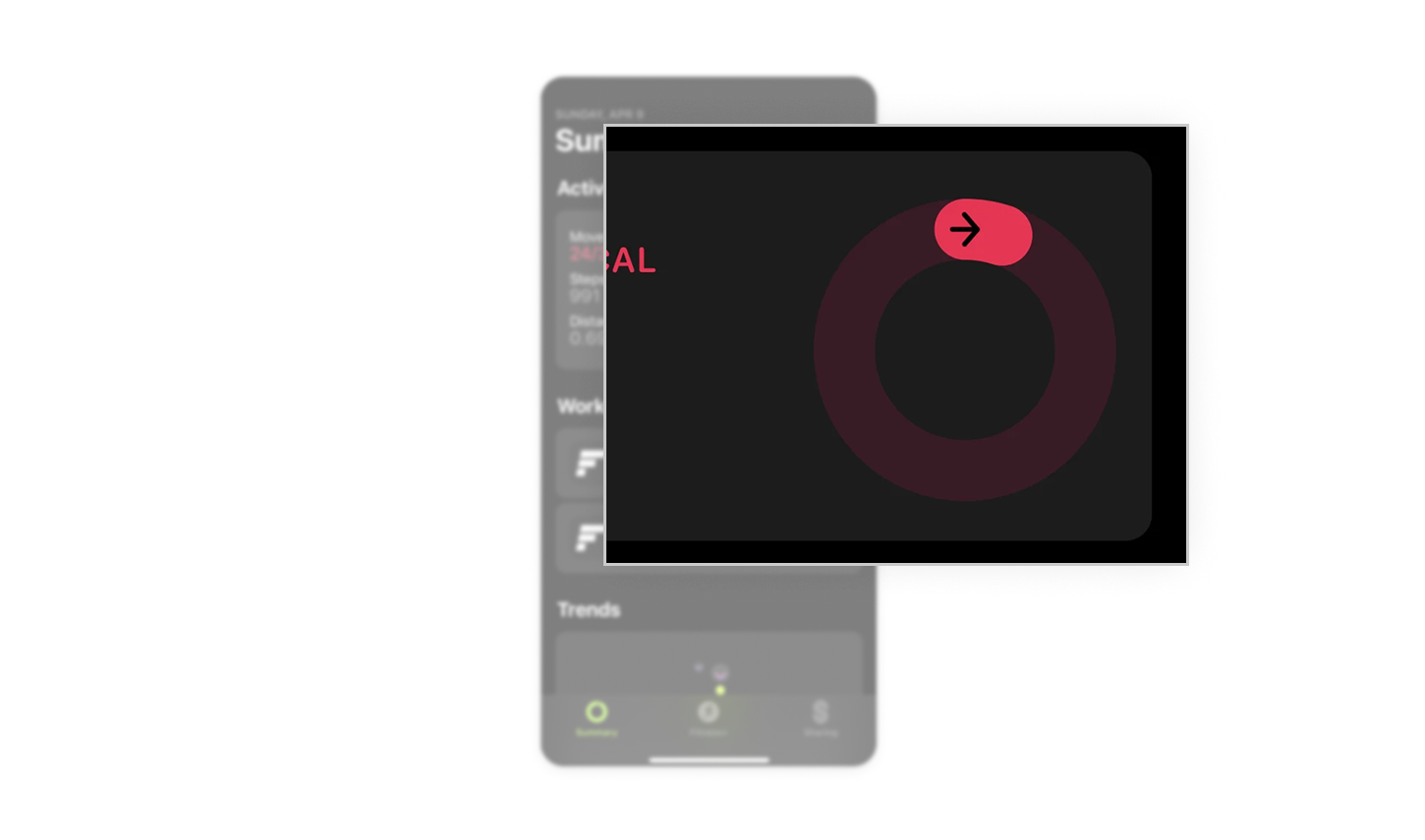  Motivating visual feedback through gamified rings