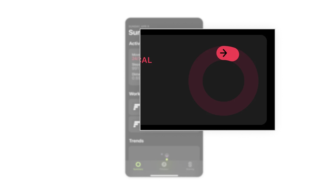  Motivating visual feedback through gamified rings