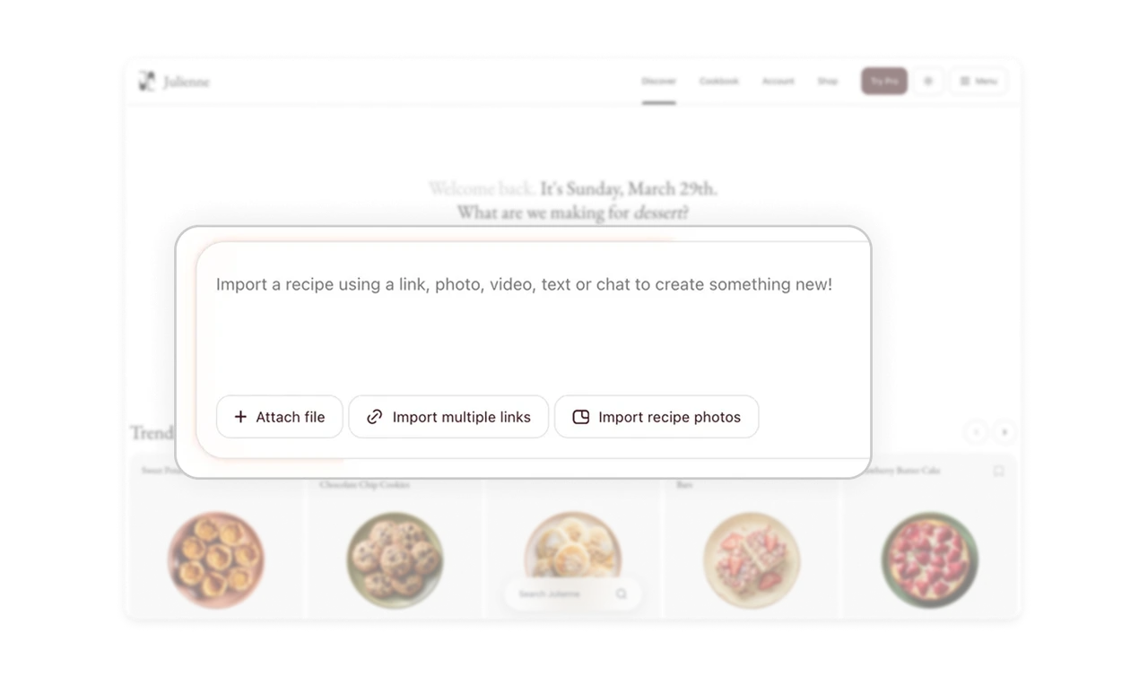 Multiple input formats let users start from anything they have