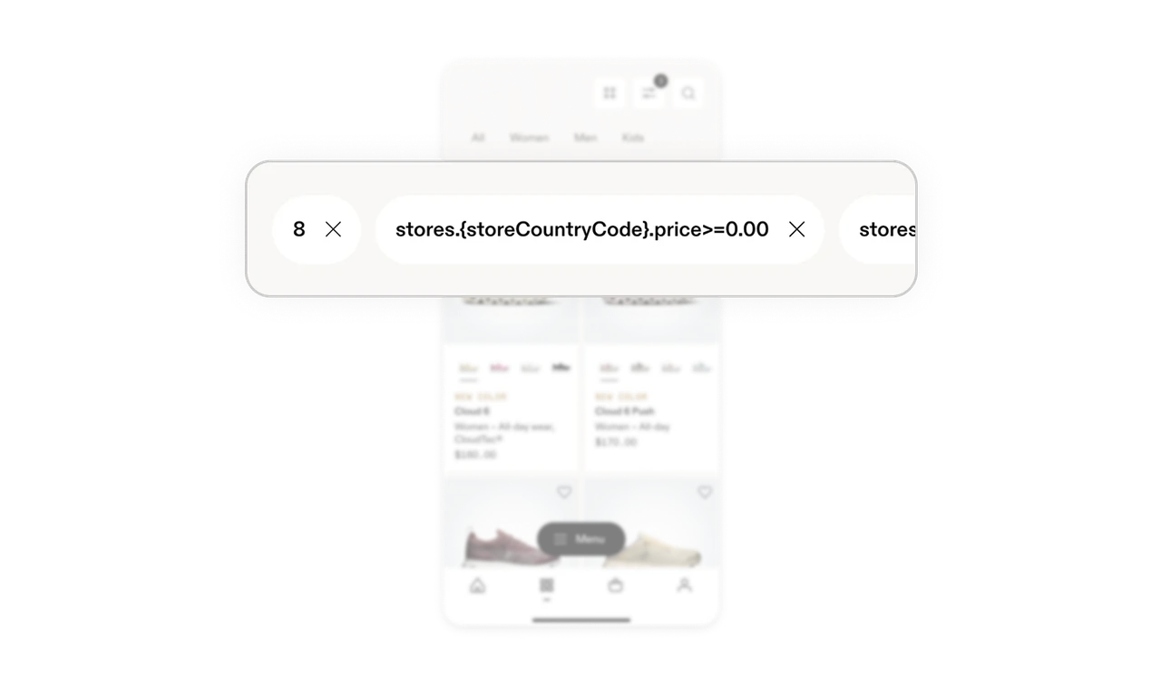 Applied filters as removable pills