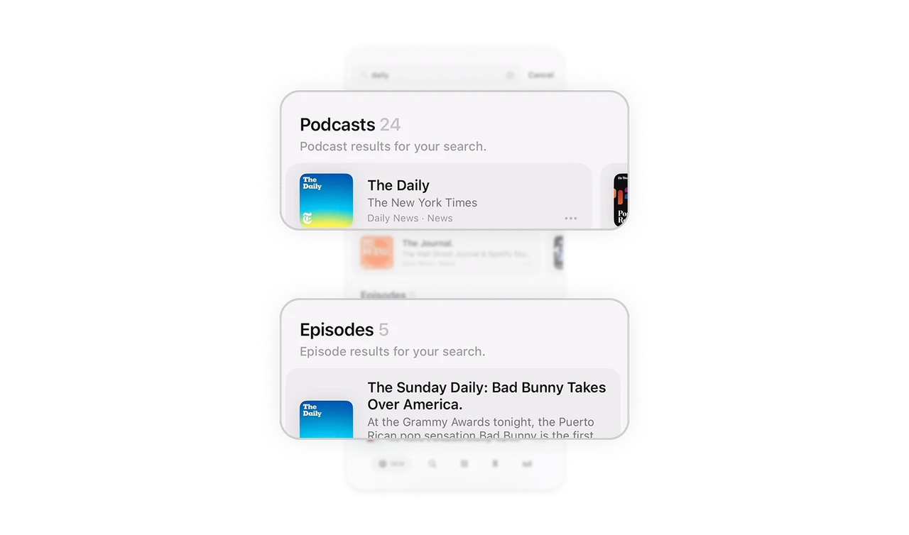 Search spans multiple content types by default
