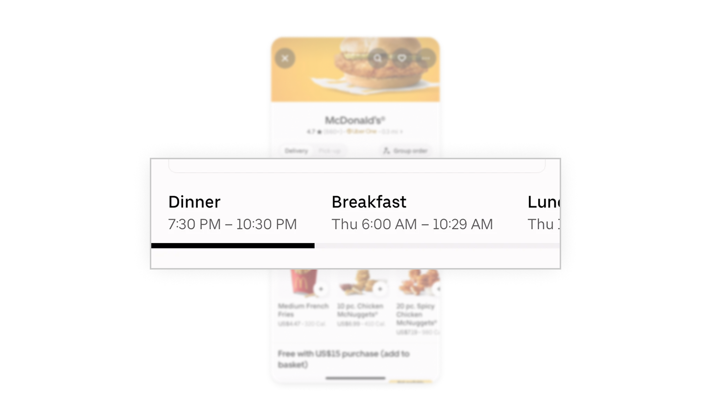 Contextual menu organization with time awareness