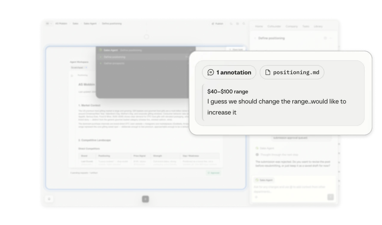 Annotation on the artifact is the revision channel