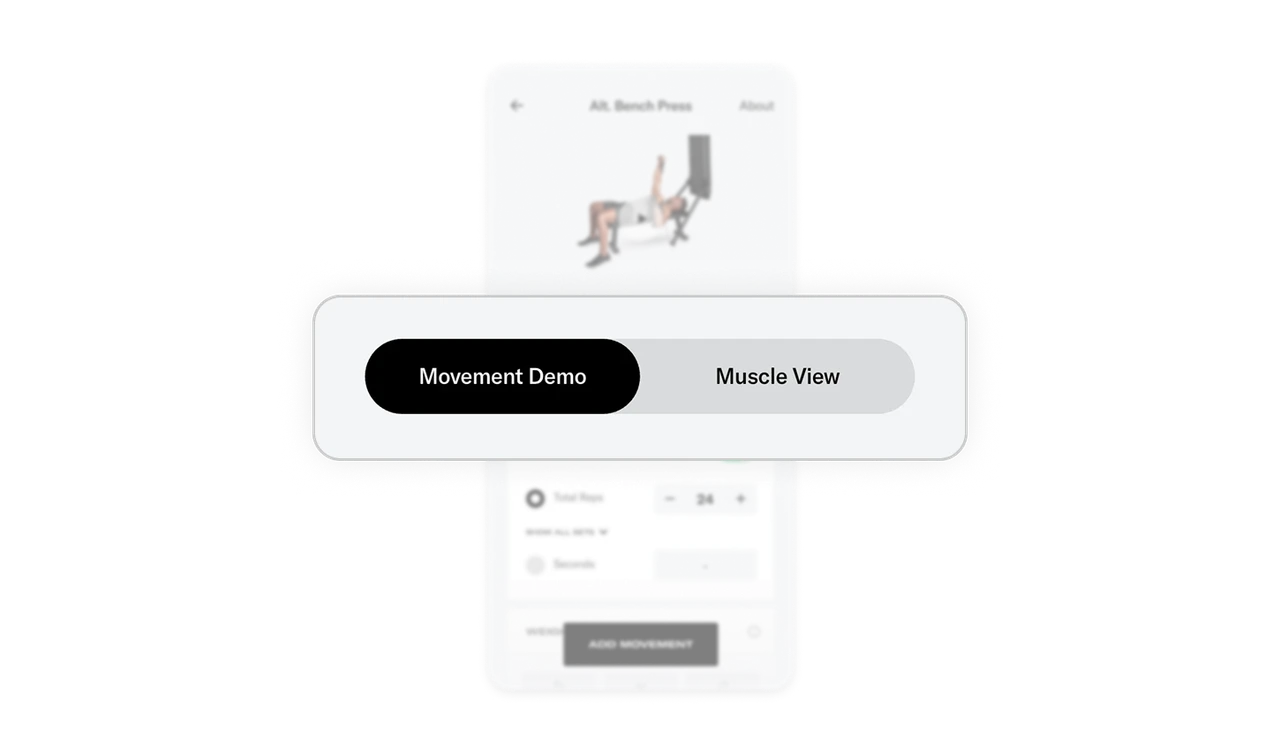 Movement Demo and Muscle View toggle serves two mental models
