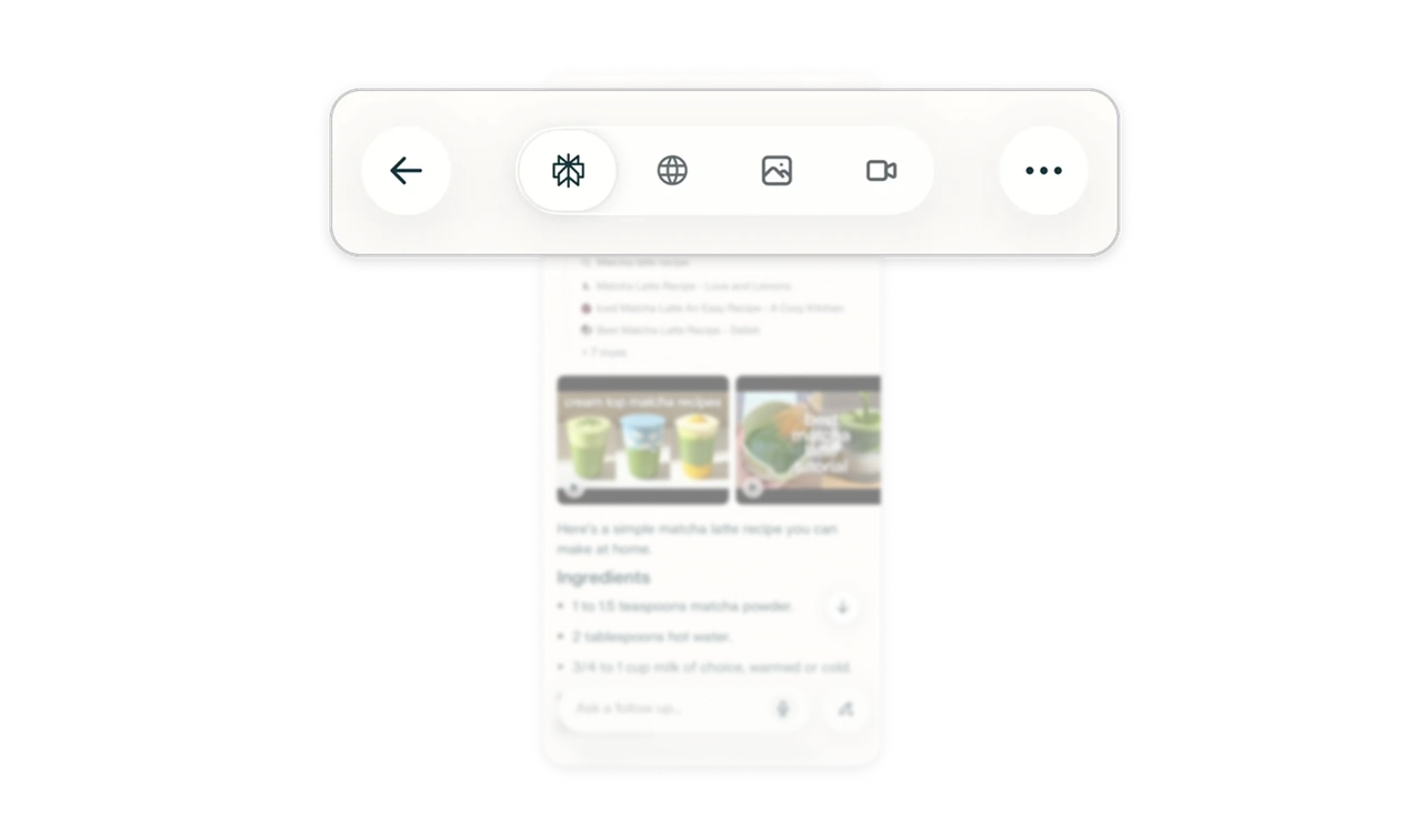 Keep browsing options beside the AI answer