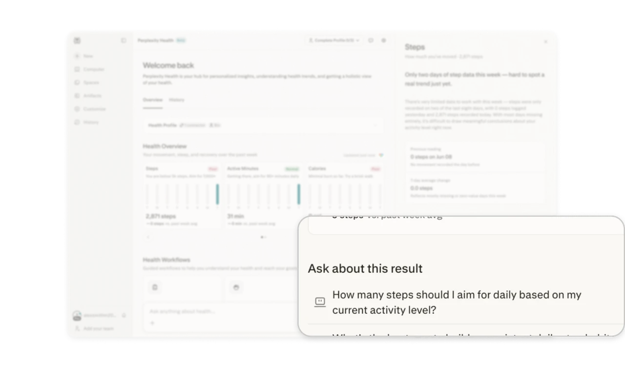 "Ask about this result" seeds the question users were forming